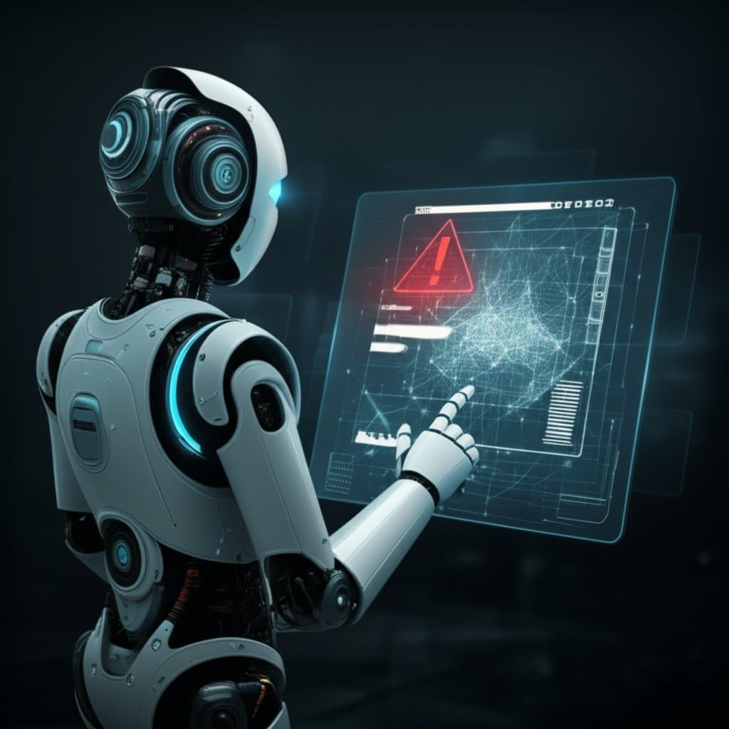 a conceptual illustration of a search bot encountering a robotstxt error on a website blueprint