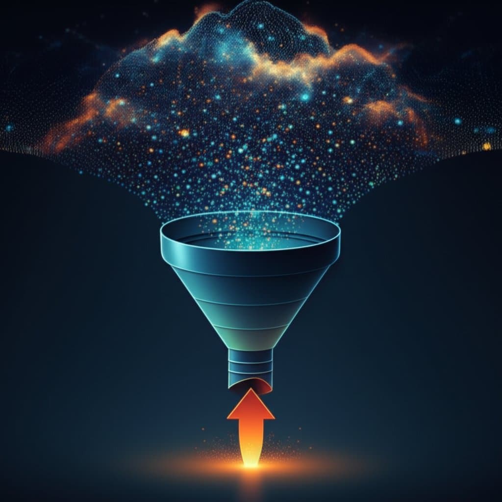 conceptual art of a funnel illustrating the process of conversion rate optimization