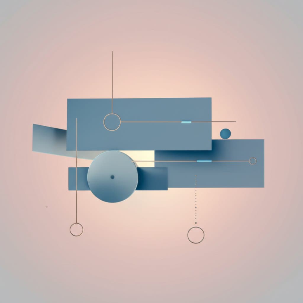 conceptual art of website components being assembled on a digital canvas